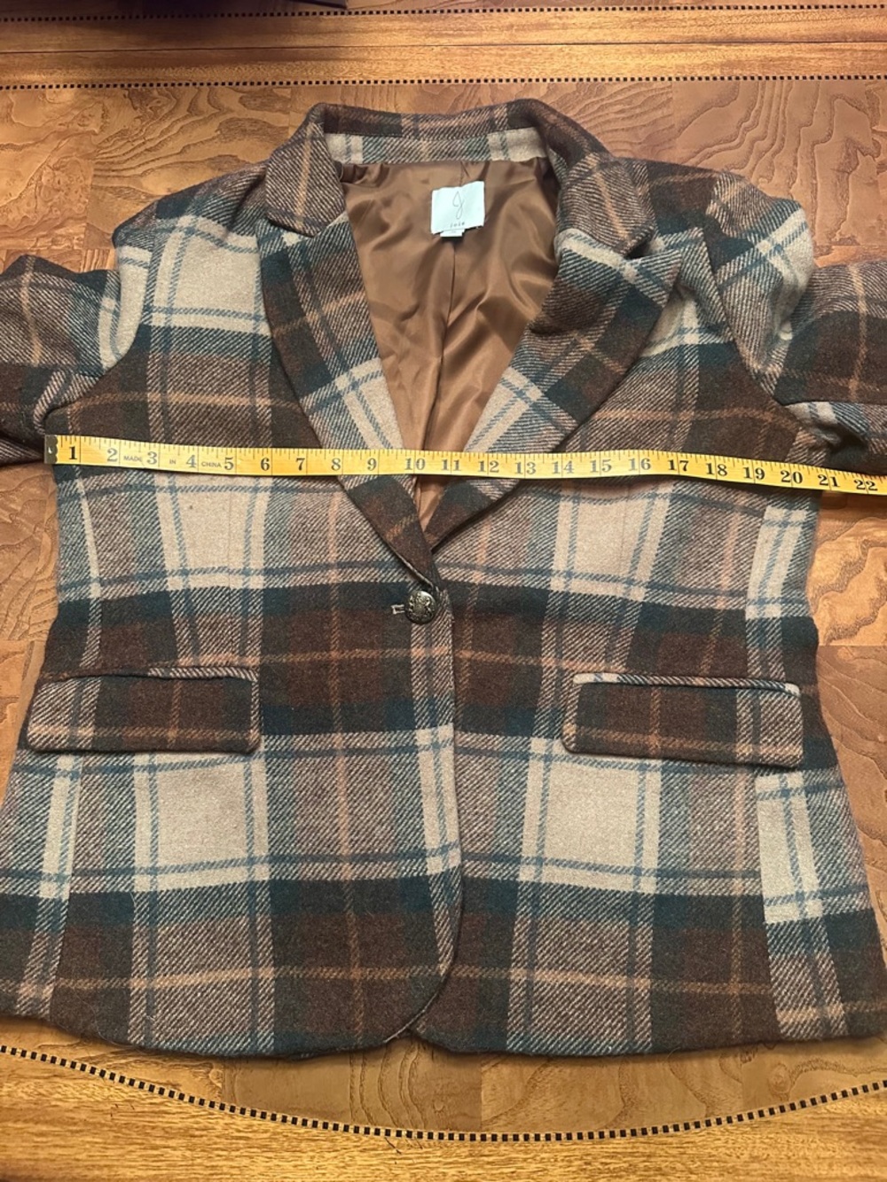 Joie Plaid Wool Blend Single Button Blazer, Heritage, Preppy, Academia - Picture 8 of 10